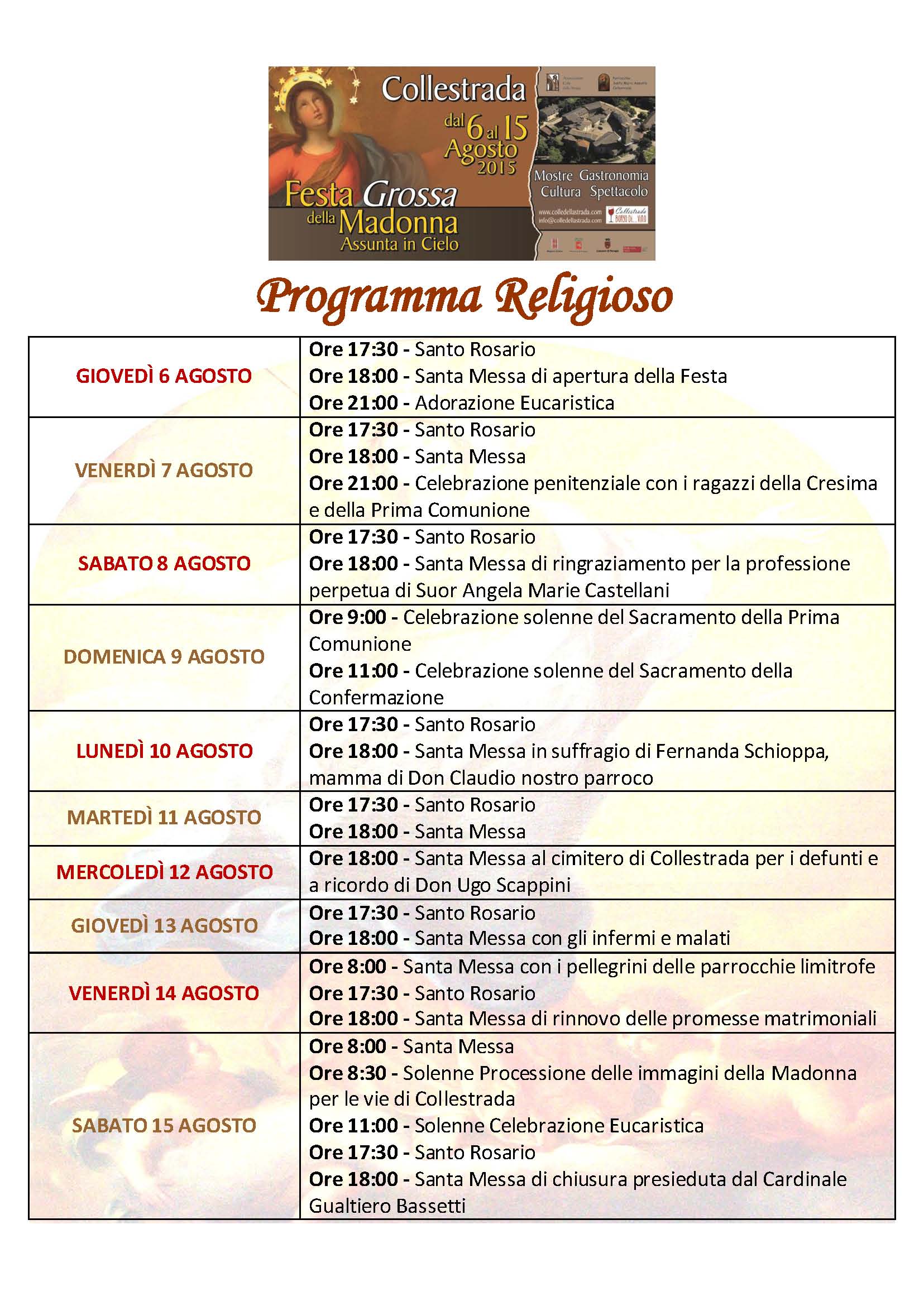 FG 2015 Programma Religioso